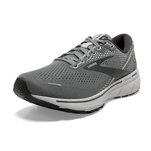 Brooks Ghost 14 Sneakers for Men Offers Soft Fabric Lining, Plush Tongue and Collar, and L Lace-Up Closure Shoes Grey/Alloy/Oyster 11 D - Medium