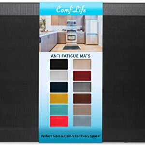 ComfiLife Anti Fatigue Floor Mat – 3/4 Inch Thick Perfect Kitchen Mat, Standing Desk Mat – Comfort at Home, Office, Garage – Durable – Stain Resistant – Non-Slip Bottom (20" x 32", Black)