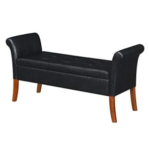 Convenience Concepts Designs4Comfort Garbo Storage Bench, Black