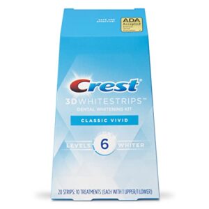 Crest 3D Whitestrips, Classic Vivid, Teeth Whitening Strip Kit, 20 Strips (10 Count Pack)