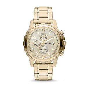 Fossil Men's Dean Quartz Stainless Steel Chronograph Watch, Color: Gold (Model: FS4867IE)