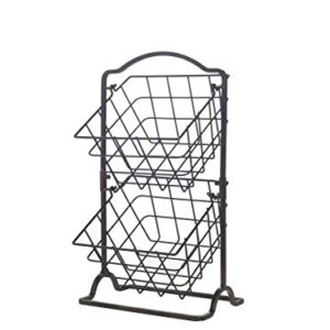 Gourmet Basics by Mikasa General Store 2 Tier Hanging Basket, Antique Black, 5217596
