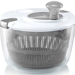 Gourmia GSA9240 Jumbo Salad Spinner - Manual Lettuce Dryer With Crank Handle & Locking Lid, BPA Free and Top Rack Dishwasher Safe,(5L)