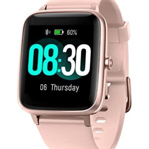 GRV Smart Watch for iOS and Android Phones, Watches for Women IP68 Waterproof Smartwatch Fitness Tracker Watch with Heart Rate/Sleep Monitor Steps Calories Counter (Pink)