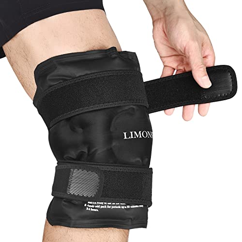 LIMONSTU Knee Ice Pack Wrap with Straps for Injuries, Reusable Gel Ice Pack, Cold Compress for Knee, Instant Pain Relief for Meniscus Tear,Joint Pain,Injury Recovery,ACL,Knee Surgery,Sprain & Swelling