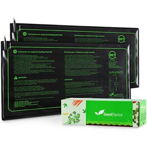 MET Certified 2 Pack Seedling Heat Mat, Seedfactor Waterproof Durable Germination Station Heat Mat, Warm Hydroponic Heating Pad for Indoor Home Gardening Seed Starter(10" X 20")