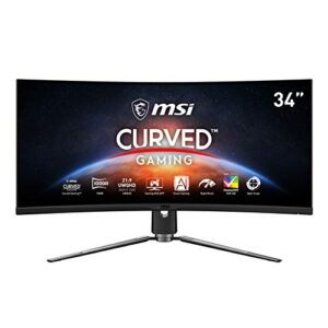 MSI MPG ARTYMIS 343CQR, 34" Gaming Monitor, 3440 x 1440 (UWQHD), VA, 165Hz, FreeSync Premium, HDR 400, HDMI, Displayport, USB C, Tilt, Swivel, Height Adjustable