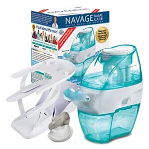 Navage Nasal Irrigation Essentials Bundle: Navage Nose Cleaner, 20 SaltPods, Triple-Tier Countertop Caddy, Plus 10 Bonus SaltPods. Clean Nose, Healthy Life!