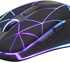 Rii RM200 Wireless Mouse,2.4G Wireless Mouse 5 Buttons Rechargeable Mobile Optical Mouse with USB Nano Receiver,3 Adjustable DPI Levels,Colorful LED Lights for Notebook,PC,Computer-Black