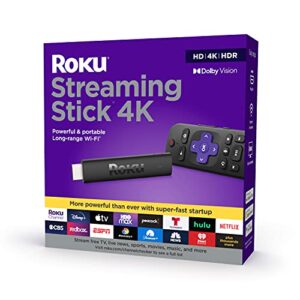 Roku Streaming Stick 4K | Streaming Device 4K/HDR/Dolby Vision with Roku Voice Remote and TV Controls