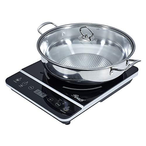 Rosewill Induction Cooker 1800 Watt, Induction Cooktop, Electric Burner with Stainless Steel Pot 10" 3.5 QT 18-8, RHAI-13001