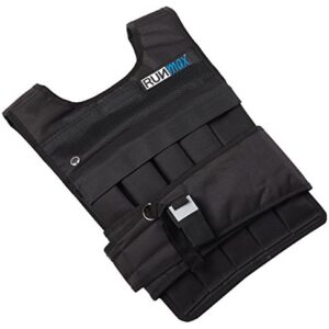 RUNFast rm40p RUNmax 12lb-140lb Weighted Vest (with Shoulder Pads, 40lb), Black