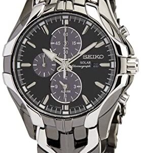 Seiko Men's SSC139 Excelsior Gunmetal and Silver-Tone Stainless Steel Solar Watch