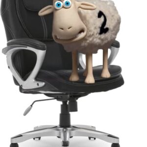 Serta Executive Office Padded Arms, Adjustable Ergonomic Gaming Desk Chair with Lumbar Support, Faux Leather and Mesh, Black