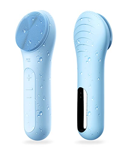 Sonic Face Scrubber, Waterproof Face wash Brush for Men & Women, Rechargeable Face Brushes for Cleansing and Exfoliating, Electric Facial Cleanser Brush - Mint