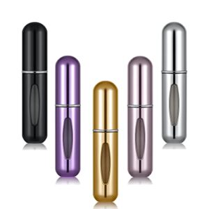 VONOVO Portable Mini Refillable Perfume Atomizer Bottle Atomizer Travel Size Spray Bottles Accessories 5 sets of 5ml/0.2oz