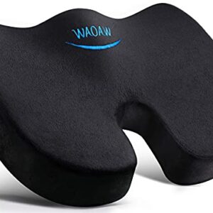 WAOAW Seat Cushion, Office Chair Cushions Butt Pillow for Long Sitting, Memory Foam Chair Pad for Back, Coccyx, Tailbone Pain Relief