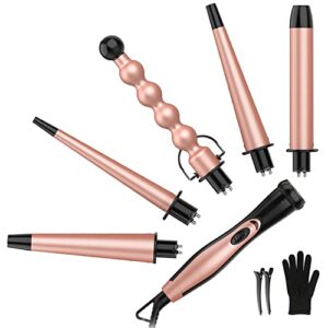 5 in 1 Curling Iron Set - BESTOPE PRO Curling Wand Iron with Interchangeable Barrels, 0.35”-1.25” Hair Curler Wand for Hairstyle, Instant Heat Up…