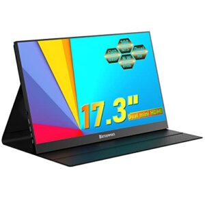 Bimawen 17.3 inch Portable Monitor IPS 100% sRGB 1080P HDR FHD FreeSync,Dual HDMI USB Type-C Monitor,PS4/Switch/PC/Mac/Compatible,1920 x 1080p,Built-in Speaker