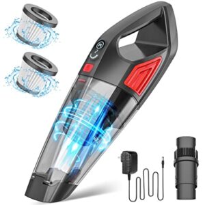 BSRCO Handheld Vacuum Cordless, 9KPA Hand Vacuum Cordless Rechargeable with 2-Speed Strong Suction, Car Vacuum with 500ML Dustbin, Hand Held Vacuum Cleaner, Portable Vacuum for Home,Car,Pet Hair