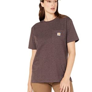 Carhartt womens T-shirt WK87 Workwear Pocket Short Sleeve T Shirt Regular Sizes , Blackberry Heather, Medium US