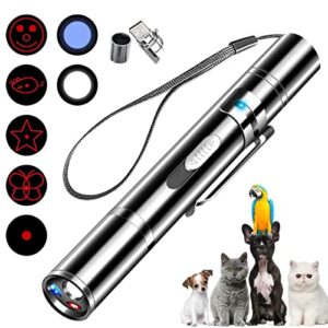 Danigh-buy Cat Pointer Toy,Dog Laser Pointer,7 Adjustable Patterns Laser ,Long Range 3 Modes Training Chaser Interactive Toy,USB Recharge