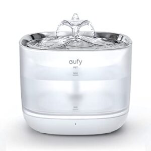 eufy Pet Water Fountain, Safe-Sip Pump Cat Water Fountain for Small Dogs and Cats, Dishwasher Safe Stainless Steel Cat Water Fountain, 3L Capacity, BPA-Free, Ultra-Quite, Easy to Clean