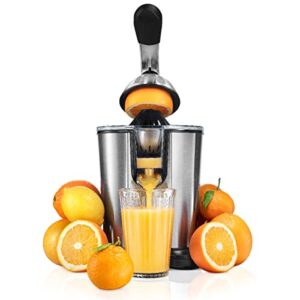 Eurolux Electric Citrus Juicer Power Pro - ELCJ-3000 - With 300 Watts Of Power, This is the most Powerful Juicer, for an Easy Smooth Juicing Experience | With Its New Updated Design (Brushed Stainless Steel)