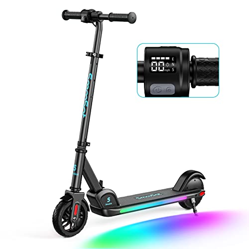 [Gift for Children's Day] SmooSat E9 PRO Electric Scooter for Kids, Colorful Rainbow Lights, LED Display, Adjustable Speed and Height, Foldable and Lightweight Electric Scooter for Kids Age 8+