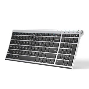 iClever BK10 Bluetooth Keyboard, Multi Device Keyboard Rechargeable Bluetooth 5.1 with Number Pad Ergonomic Design Full Size Stable Connection Keyboard for iPad, iPhone, Mac, iOS, Android, Windows