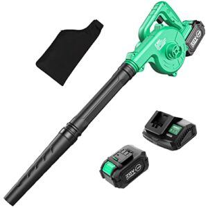 K I M O. Cordless Leaf Blower – 20V 4.0 Ah Lithium Battery Powered Lightweight, Compact 2 in 1 Sweeper & Vacuum for Clearing Dust, Leaf & Snow, Car Vacuum, Patio/Deck/Garden Cleaning, Garage Dusting