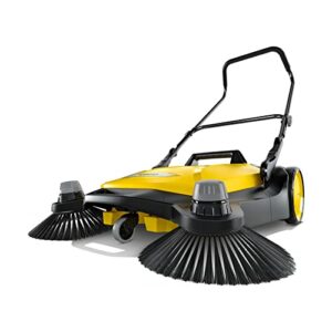 Karcher S 6 Twin Walk-Behind Outdoor Hand Push Floor Sweeper - 10 Gallon Capacity, 33.9" Sweeping Width, Sweeps up to 32,300 Square Feet/Hour
