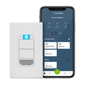 Leviton DWVAA-1BW Decora Smart Wi-Fi Voice Dimmer with Amazon Alexa Built-in, No Hub Required, White