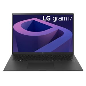 LG gram (2022) 17Z90Q Ultra Lightweight Laptop, 17" (2560 x 1600) IPS Display, Intel Evo 12th Gen i7 1260P Processor, 16GB LPDDR5, 1TB NVMe SSD, FHD Webcam, WiFi 6E, Thunderbolt 4, Windows 11, Black