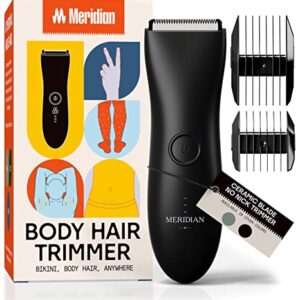 Meridian Ball Trimmer Men, Body Hair Trimmer Men, Ball Shaver Men, Pubic Hair Trimmer Men, Body Shaver Men, Body Trimmer for Men, Body Groomer for Men, Man Scape Onyx