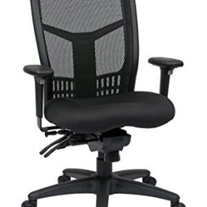 Office Star ProGrid Breathable Mesh Manager's Office Chair with Adjustable Seat Height, Multi-Function Tilt Control and Seat Slider, High Back, Coal FreeFlex Fabric