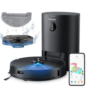 Robot Vacuum and Mop Combo, Laresar L6 Pro Robotic Vacuum Cleaner with Auto Dirt Disposal, App Control, Works with Alexa, Lidar Navigation Smart Mapping, Max 3000pa Suction for Pet Hair/Floors/Carpets