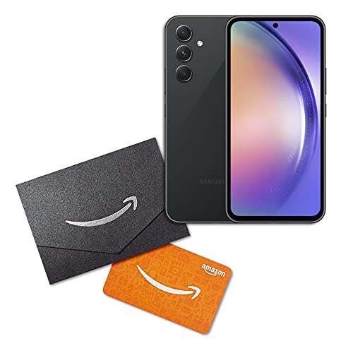 SAMSUNG Galaxy A54 5G A Series Cell Phone + $50 Amazon Gift Card Bundle, Factory Unlocked Android Smartphone, 128GB, 6.4” Display Screen, Hi Res Camera, US Version, 2023, Awesome Black
