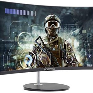 Sceptre Curved 24" 75Hz Professional LED Monitor 1080p 98% sRGB HDMI VGA Build-in Speakers, Machine Black 2021