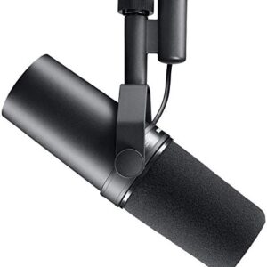 Shure SM7B Vocal Dynamic Microphone for Broadcast, Podcast & Recording, XLR Studio Mic for Music & Speech, Wide-Range Frequency, Warm & Smooth Sound, Rugged Construction, Detachable Windscreen - Black