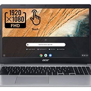 Acer 2022 Chromebook 315 15.6" Full HD 1080p IPS Touchscreen Laptop PC, Intel Celeron N4020 Dual-Core Processor, 4GB DDR4 RAM, 64GB eMMC, Webcam, WiFi, 12 Hrs Battery Life, Chrome OS, Silver