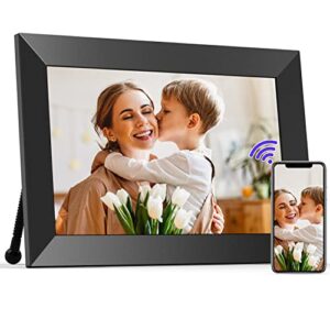 BIGASUO 10.1 Inch WiFi Digital Picture Frame 1280x800 IPS HD Touch Screen, Electronic Photo Frames with 16GB Storage, Auto-Rotate, Share Photos Instantly from Anywhere - Gift for Friends and Family