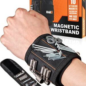 Father's Day Gifts for Dad RAK Magnetic Wristband for Holding Screws, Nails and Drill Bits - Made from Premium Ballistic Nylon with Lightweight Powerful Magnets - Cool Gadget Gifts for men