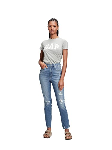 GAP Womens High Rise Vintage Slim Fit Jeans, Medium Rock, 24 Regular US