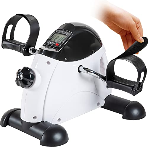 GOREDI Pedal Exerciser Stationary Under Desk Mini Exercise Bike - Peddler Exerciser with LCD Display, Foot Pedal Exerciser for Seniors,Arm/Leg Exercise