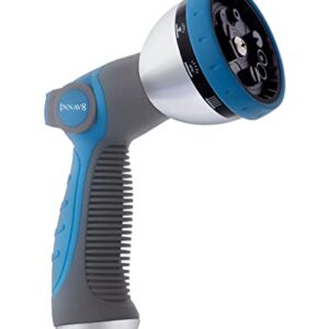 INNAV8 Garden Hose Nozzle Sprayer Heavy Duty - Features 10 Spray Patterns, THUMB CONTROL On Off Valve for Easy Water Control - HIGH Pressure Garden Hose Nozzle Heavy Duty - Nozzle for Hose Outdoor