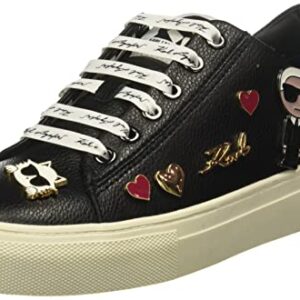 Karl Lagerfeld Paris Cate Shoes – Sneakers for Women with Iconic KLP Pins, Black, 9