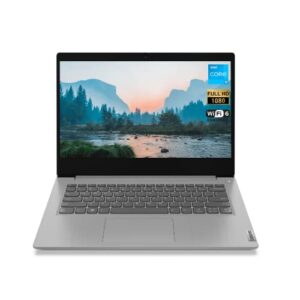 Lenovo IdeaPad 3i Laptop, 14" FHD Screen, Intel i3-1115G4 Processor, 12GB RAM, 256GB SSD, Webcam, HDMI, Media Card Reader, Dolby Audio, Wi-Fi 6, Windows 11 Home, Platinum Grey