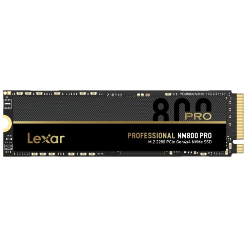 Lexar Professional NM800 PRO SSD 1TB PCIe Gen4 NVMe M.2 2280 Internal Solid State Drive, Up to 7500MB/s Read, for PS5, Gamers and Creators (LNM800P001T-RNNNG)