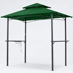 MASTERCANOPY 8 x 5 Grill Gazebo Outdoor BBQ Gazebo Canopy with 2 LED Lights (Forest Green)